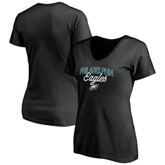 Philadelphia Eagles Women's Depth Chart V-Neck T-Shirt - Black on sale