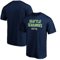 Seattle Seahawks Game Day Stack T-Shirt - College Navy on sale