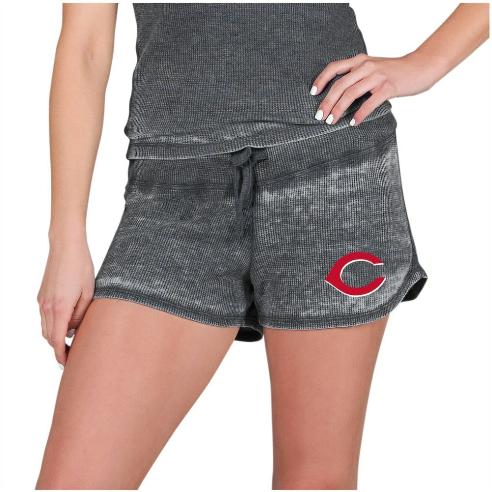 Cincinnati Reds Concepts Sport Women's Resurgence Waffle Knit Shorts - Charcoal