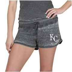 Kansas City Royals Concepts Sport Women's Resurgence Waffle Knit Shorts - Charcoal