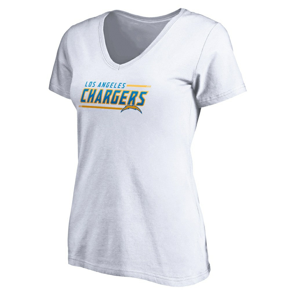 Los Angeles Chargers Women's Mascot In Bounds V-Neck T-Shirt - White cheap