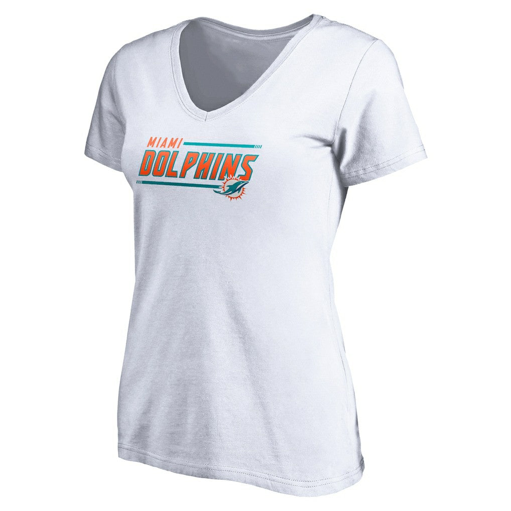 Miami Dolphins Women's Mascot In Bounds V-Neck T-Shirt - White outlet