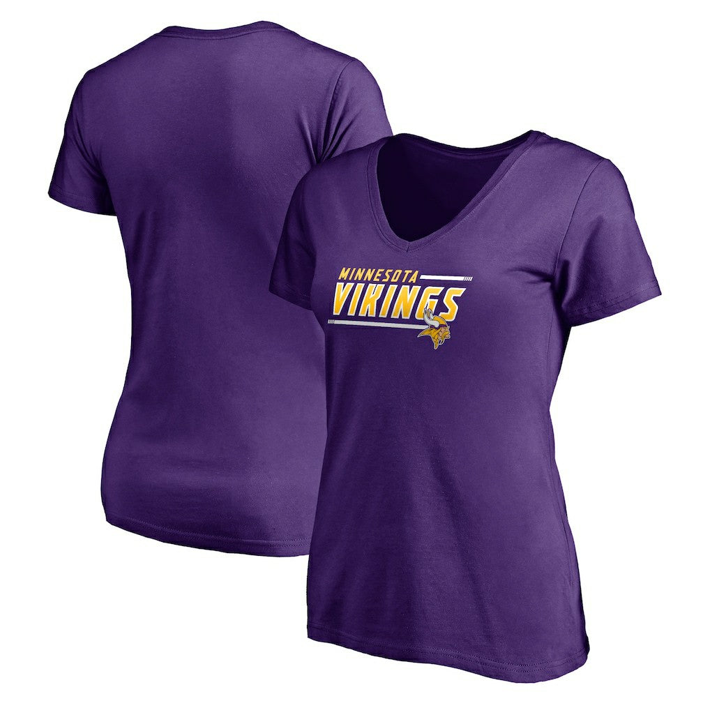 Minnesota Vikings Women's Mascot In Bounds V-Neck T-Shirt - Purple outlet