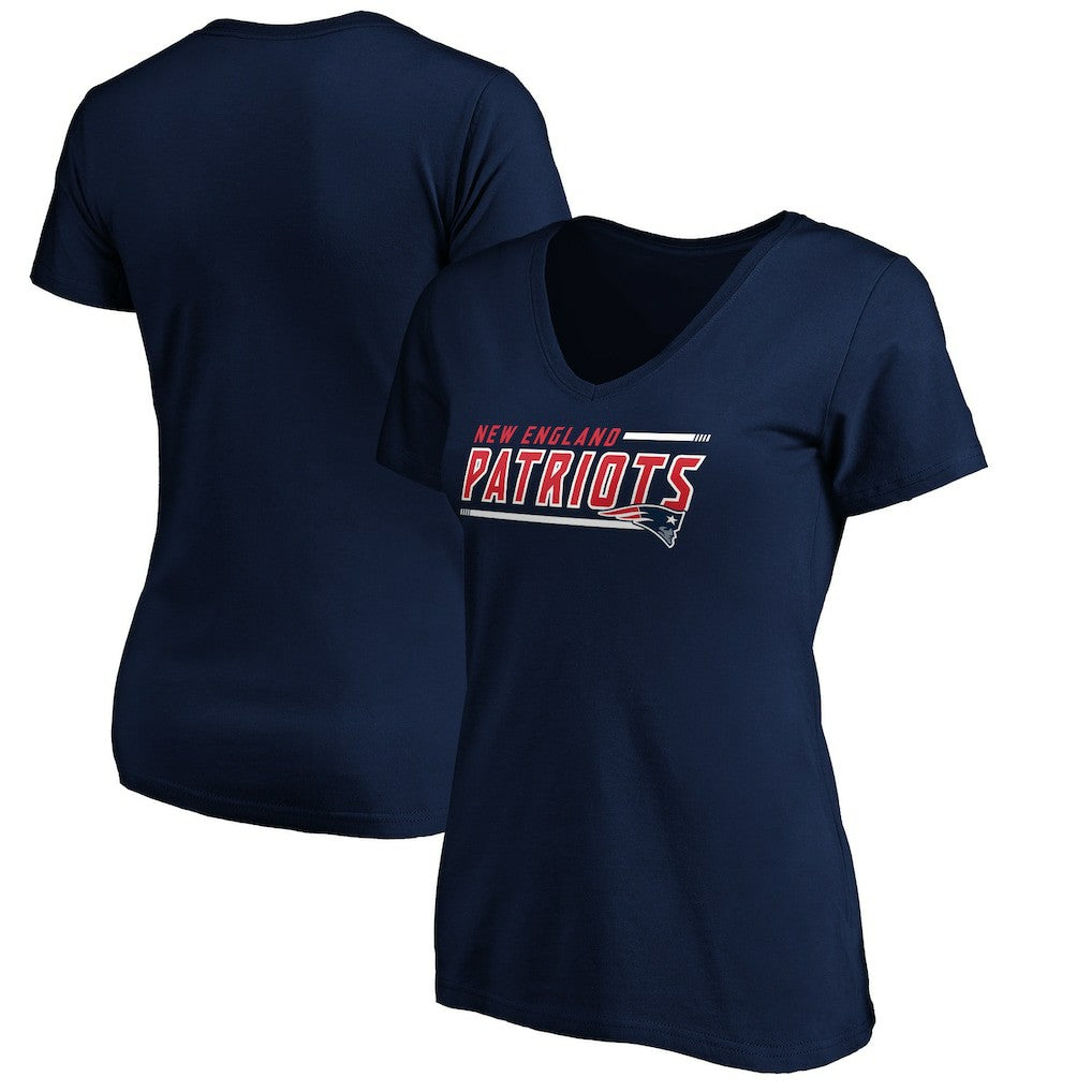 New England Patriots Women's Mascot In Bounds V-Neck T-Shirt - Navy for sale