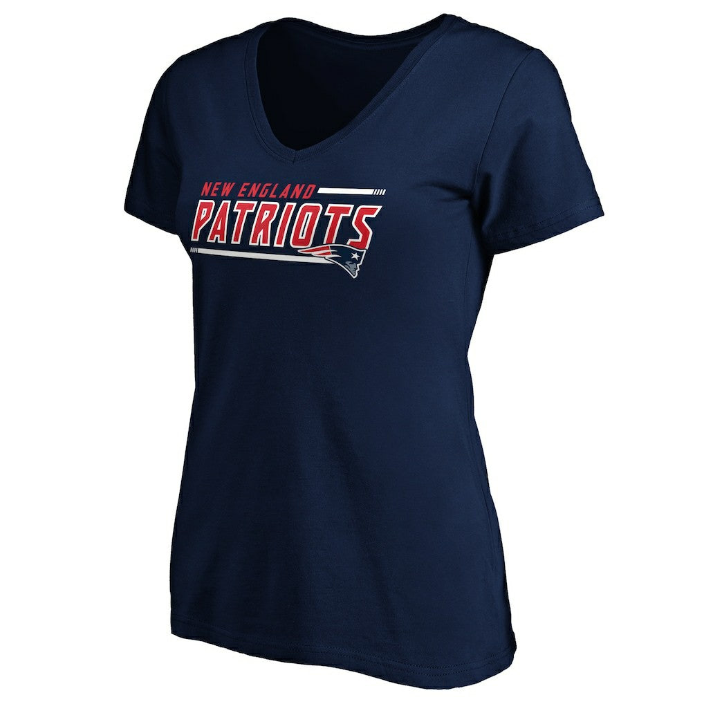 New England Patriots Women's Mascot In Bounds V-Neck T-Shirt - Navy for sale