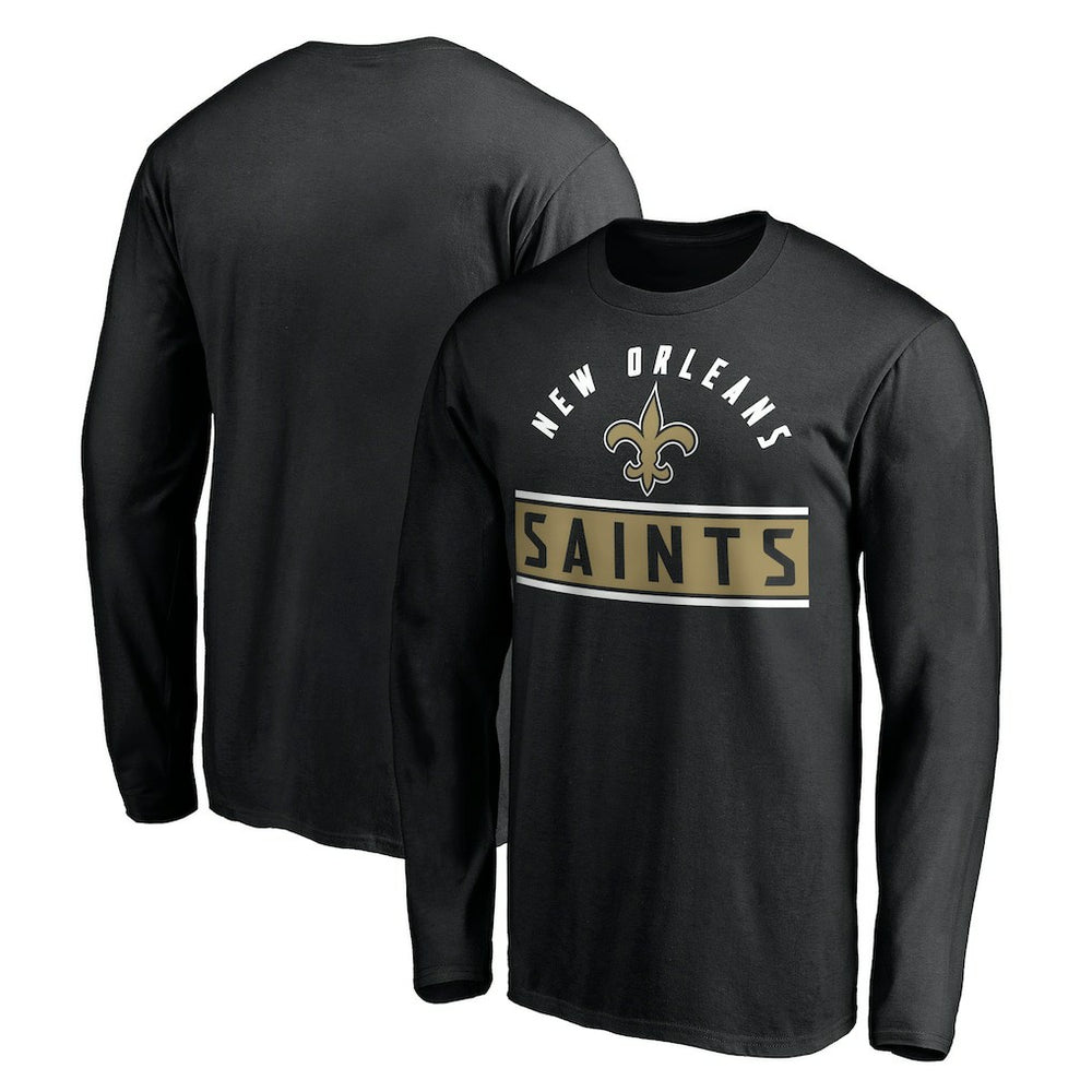 New Orleans Saints Team Arch Knockout Long Sleeve T-Shirt - Black discount