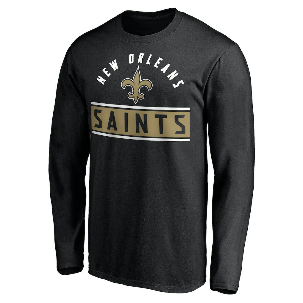 New Orleans Saints Team Arch Knockout Long Sleeve T-Shirt - Black discount