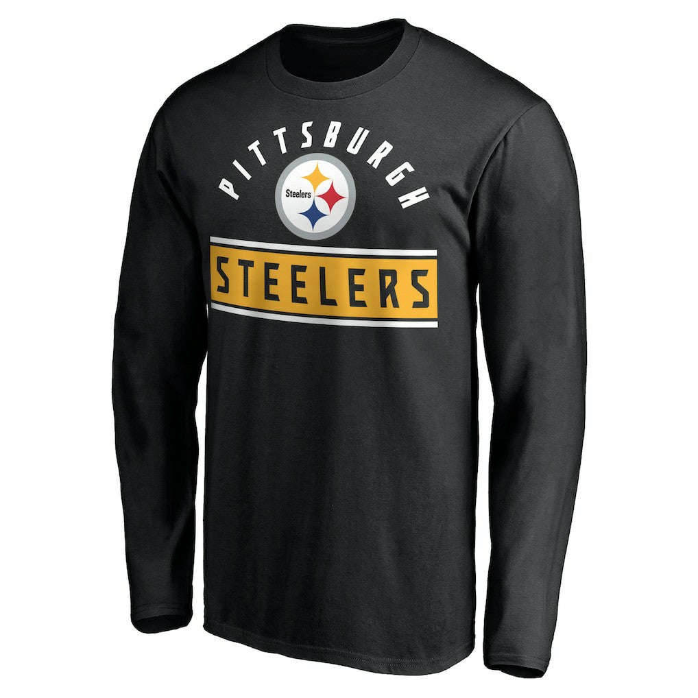 Pittsburgh Steelers Team Arch Knockout Long Sleeve T-Shirt - Black for sale