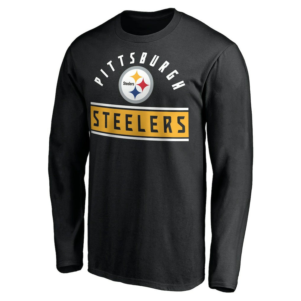 Pittsburgh Steelers Team Arch Knockout Long Sleeve T-Shirt - Black for sale