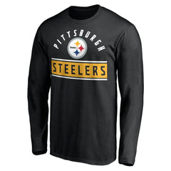 Pittsburgh Steelers Team Arch Knockout Long Sleeve T-Shirt - Black for sale