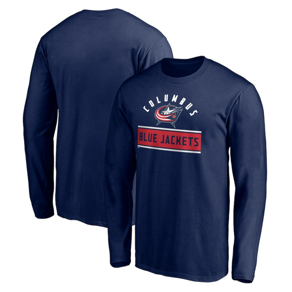 Columbus Blue Jackets Team Arch Knockout Long Sleeve T-Shirt Navy
