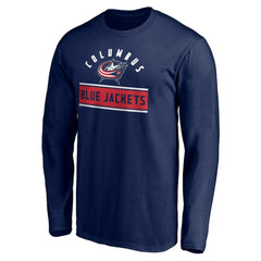 Columbus Blue Jackets Team Arch Knockout Long Sleeve T-Shirt Navy