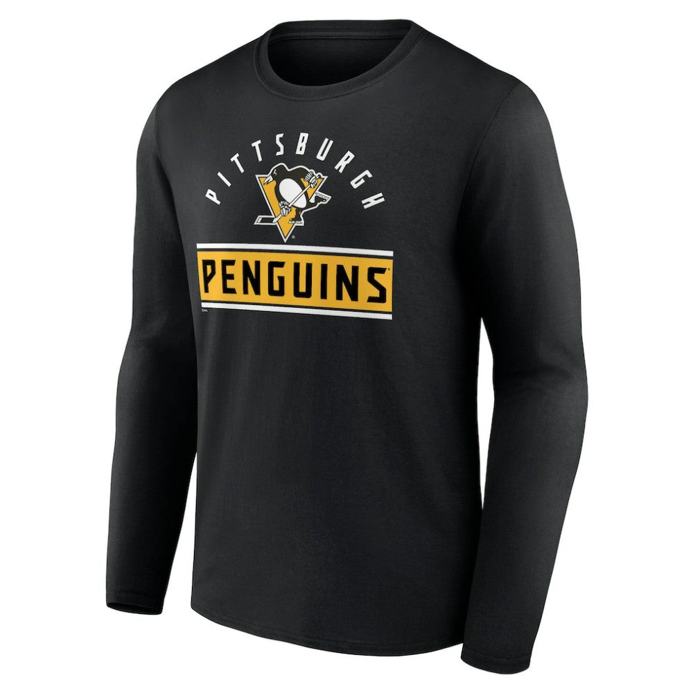 Pittsburgh Penguins Team Arch Knockout Long Sleeve T-Shirt Black