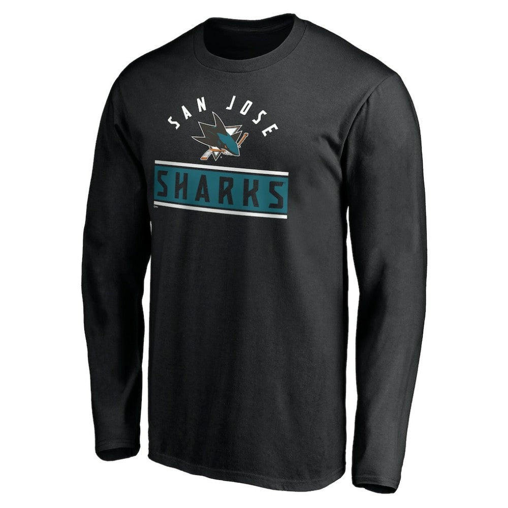 San Jose Sharks Team Arch Knockout Long Sleeve T-Shirt Black