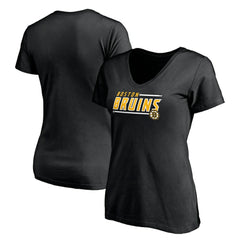 Boston Bruins Women's Mascot In Bounds V-Neck T-Shirt Black