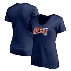 Edmonton Oilers Women's Mascot In Bounds V-Neck T-Shirt Navy