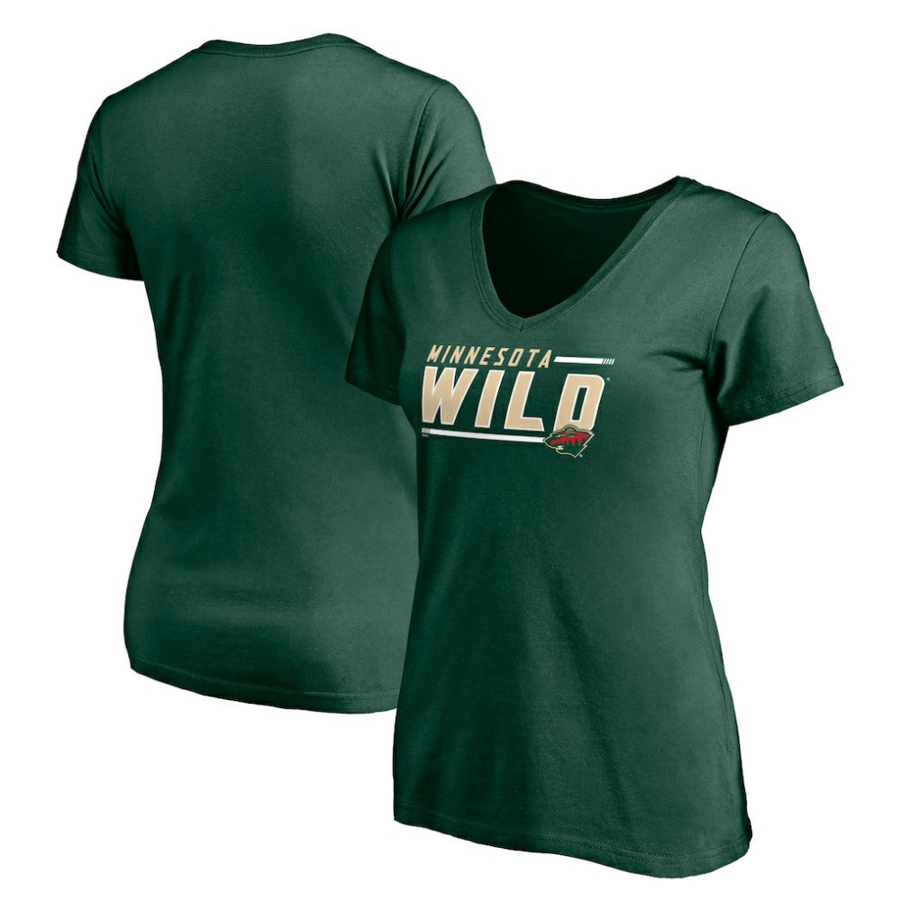 Minnesota Wild Women's Mascot In Bounds V-Neck T-Shirt Green