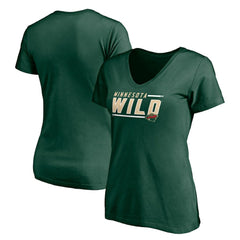 Minnesota Wild Women's Mascot In Bounds V-Neck T-Shirt Green