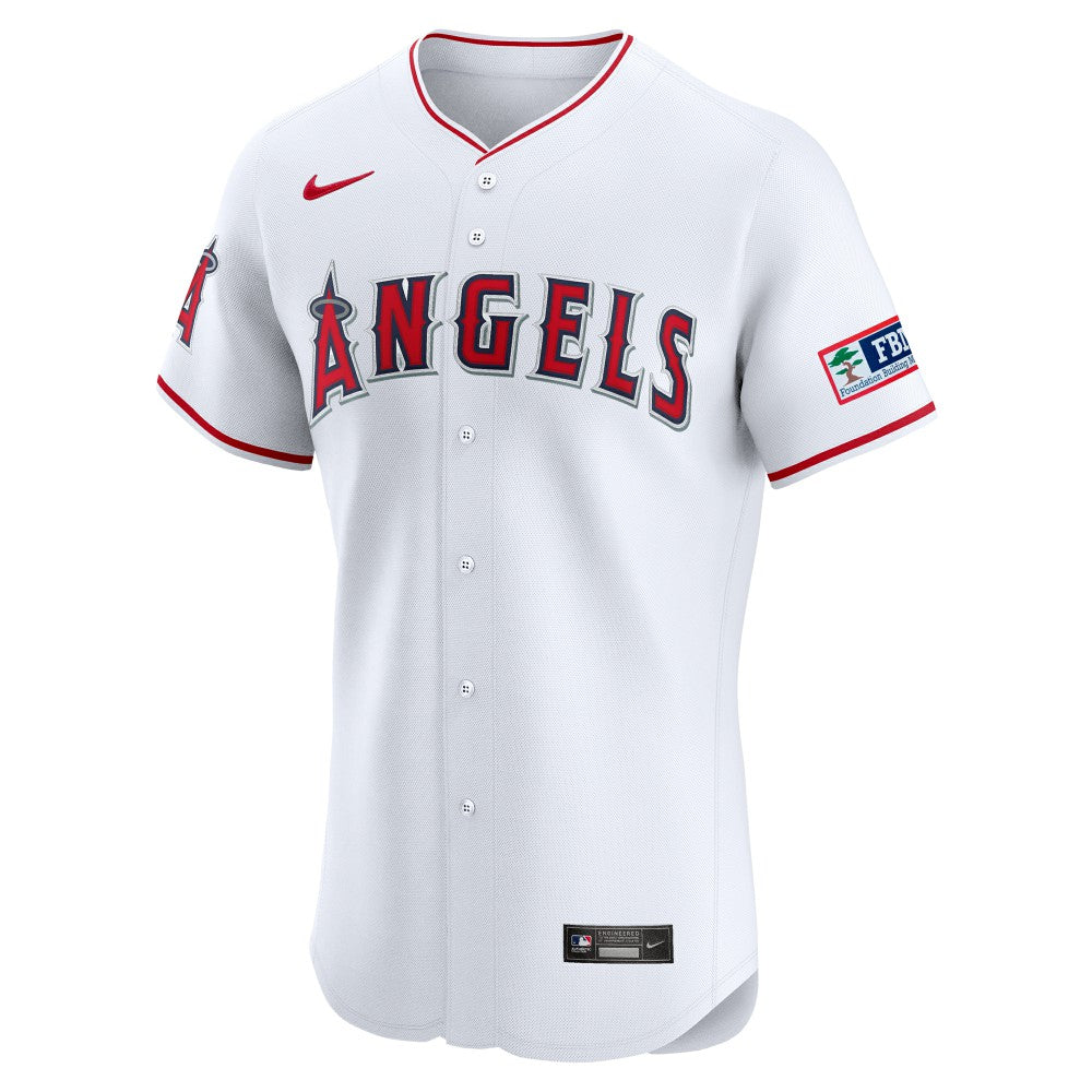 Los Angeles Angels Home Elite Patch Jersey - White | Nike