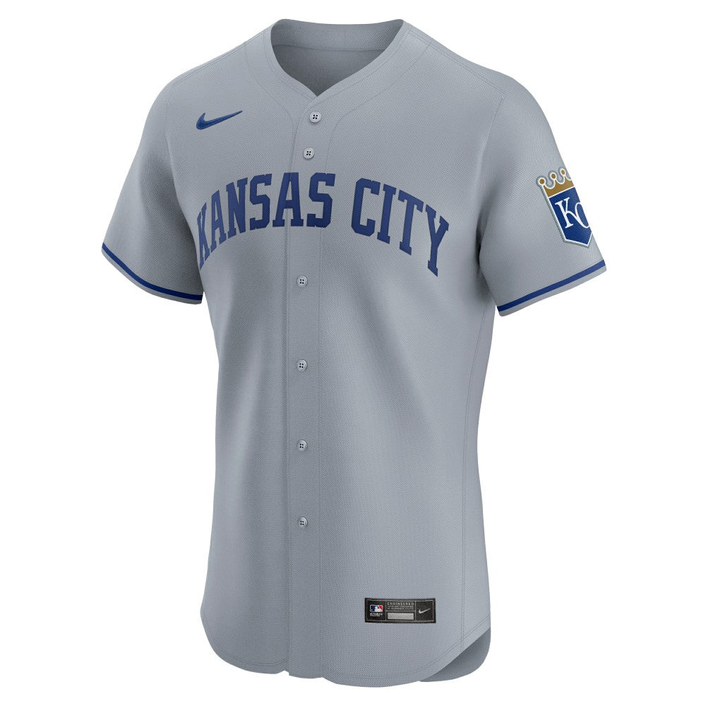 Kansas City Royals Road Vapor Premier Elite Patch Jersey - Gray | Nike