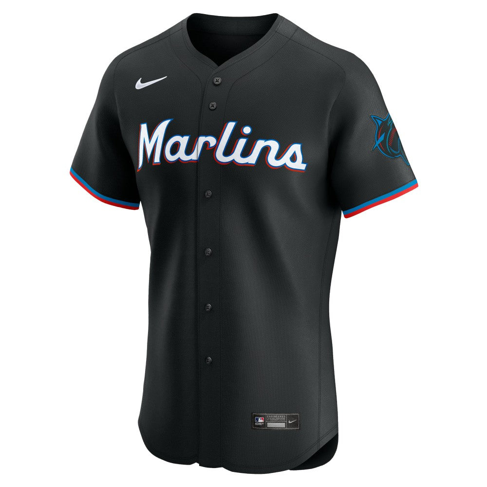 Miami Marlins Alternate Vapor Premier Elite Patch Jersey - Black | Nike