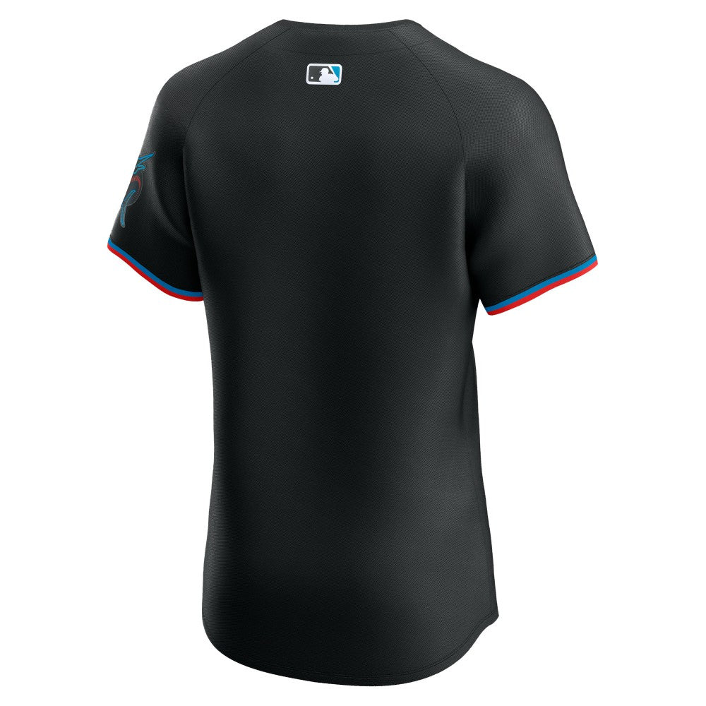 Miami Marlins Alternate Vapor Premier Elite Patch Jersey - Black | Nike