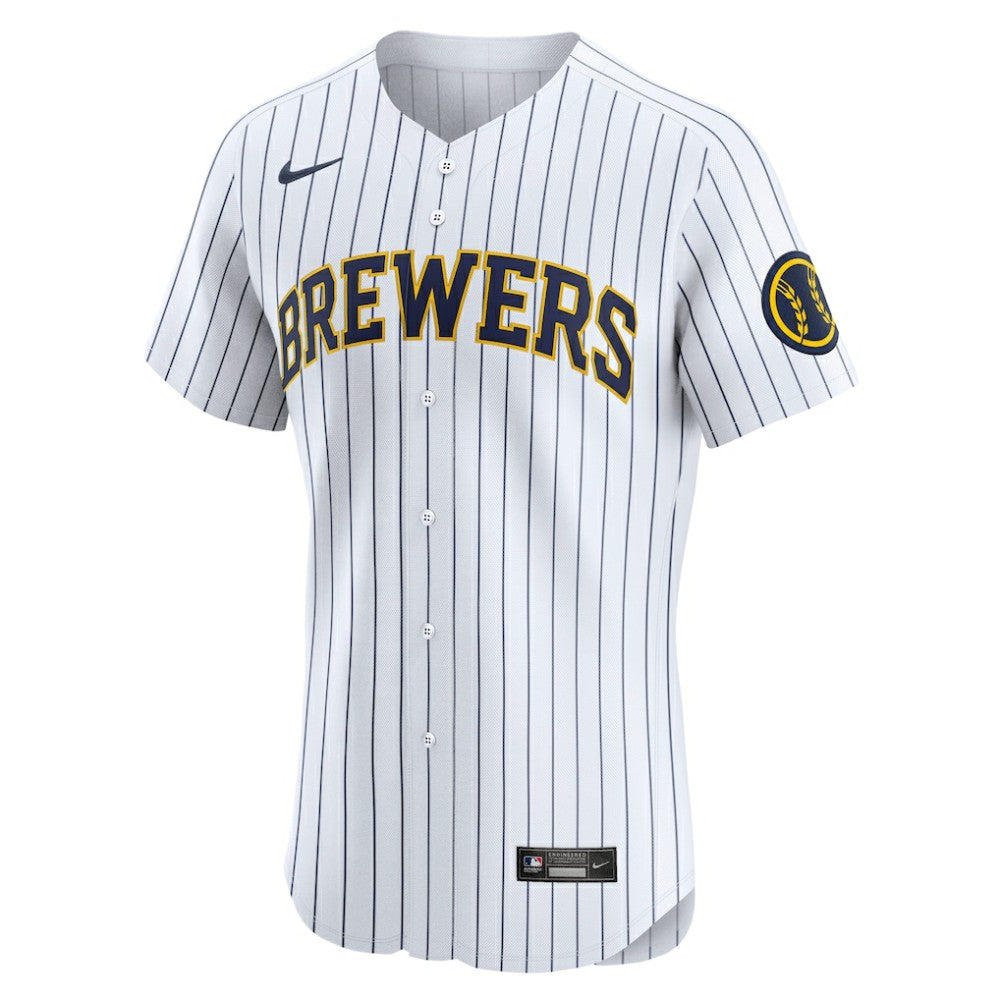 Milwaukee Brewers Alternate Vapor Premier Elite Patch Jersey - White | Nike
