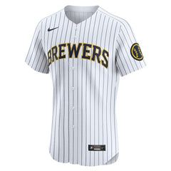 Milwaukee Brewers Alternate Vapor Premier Elite Patch Jersey - White | Nike