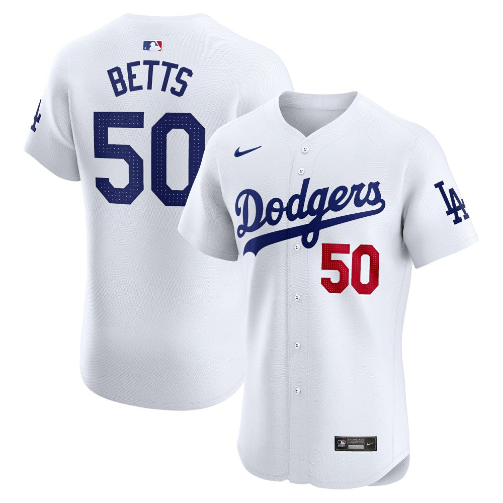 Mookie Betts Los Angeles Dodgers Home Elite Jersey - White | Nike