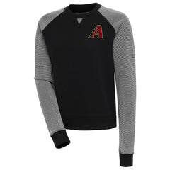 Arizona Diamondbacks Antigua Women's Flier Bunker Tri-Blend Pullover Sweatshirt - Black/White