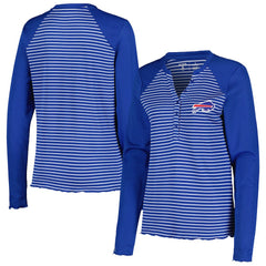 Buffalo Bills Antigua Women's Maverick Waffle Henley Long Sleeve T-Shirt - Royal for sale