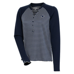 Dallas Cowboys Antigua Women's Maverick Waffle Henley Long Sleeve T-Shirt - Navy for sale