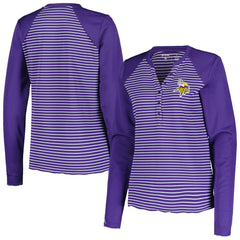 Minnesota Vikings Antigua Women's Maverick Waffle Henley Long Sleeve T-Shirt - Purple online