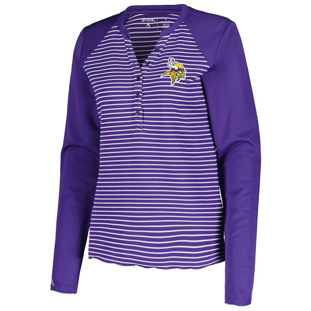 Minnesota Vikings Antigua Women's Maverick Waffle Henley Long Sleeve T-Shirt - Purple online