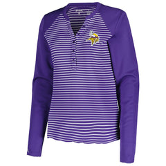 Minnesota Vikings Antigua Women's Maverick Waffle Henley Long Sleeve T-Shirt - Purple online