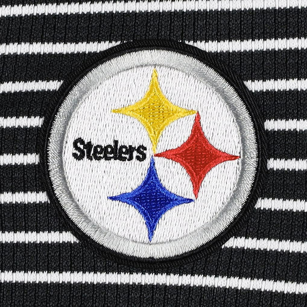 Pittsburgh Steelers Antigua Women's Maverick Waffle Henley Long Sleeve T-Shirt - Black on sale