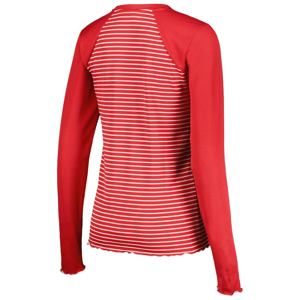 San Francisco 49ers Antigua Women's Maverick Waffle Henley Long Sleeve T-Shirt - Scarlet sale