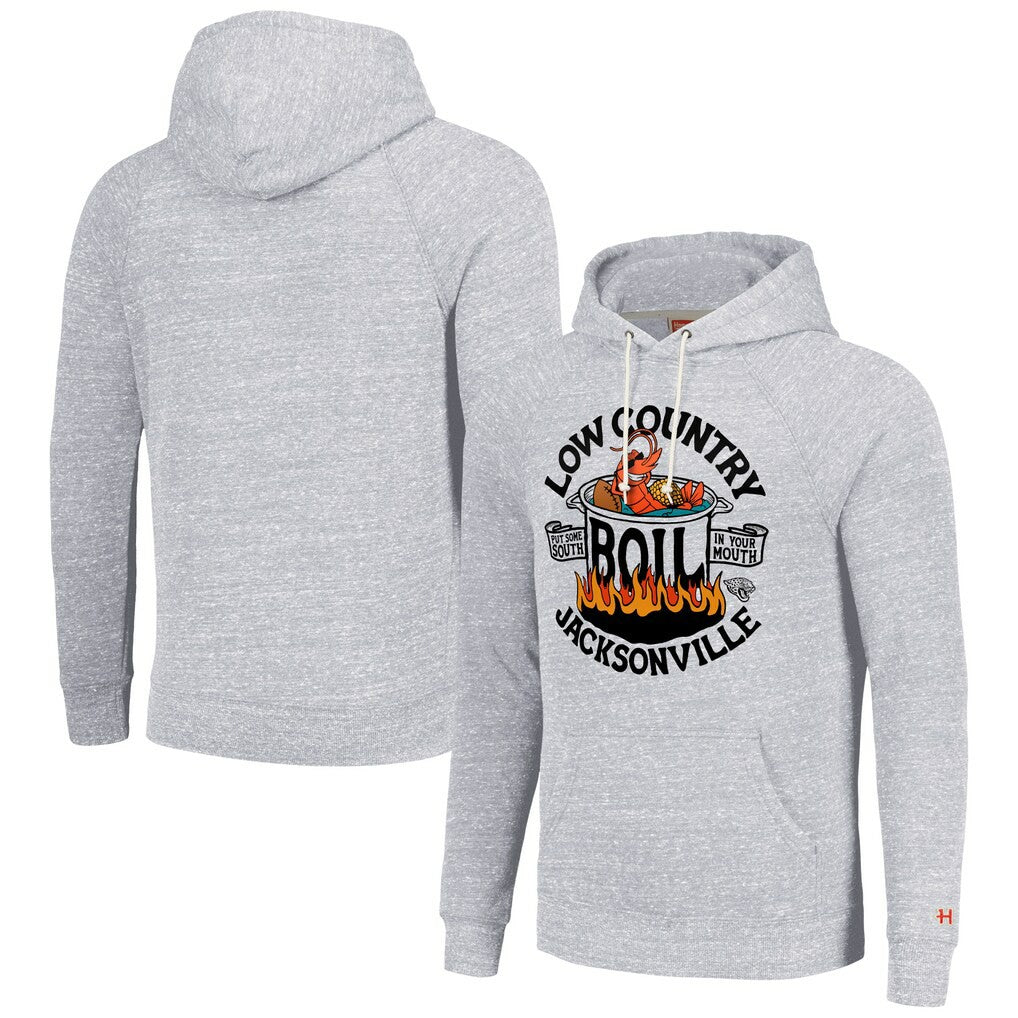 Jacksonville Jaguars Homage Unisex NFL x Guy Fieri’s Flavortown Tri-Blend Pullover Hoodie - Ash sale