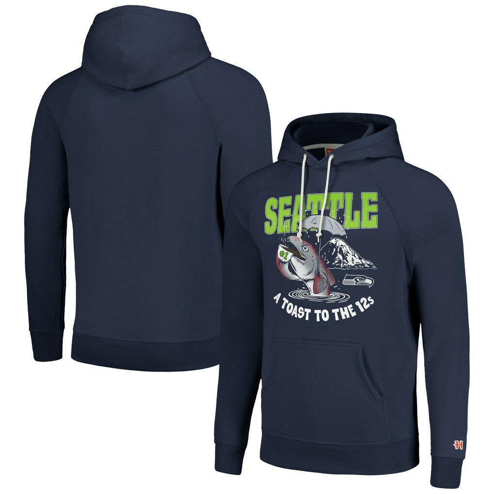 Seattle Seahawks Homage Unisex NFL x Guy Fieri’s Flavortown Tri-Blend Pullover Hoodie - Navy outlet