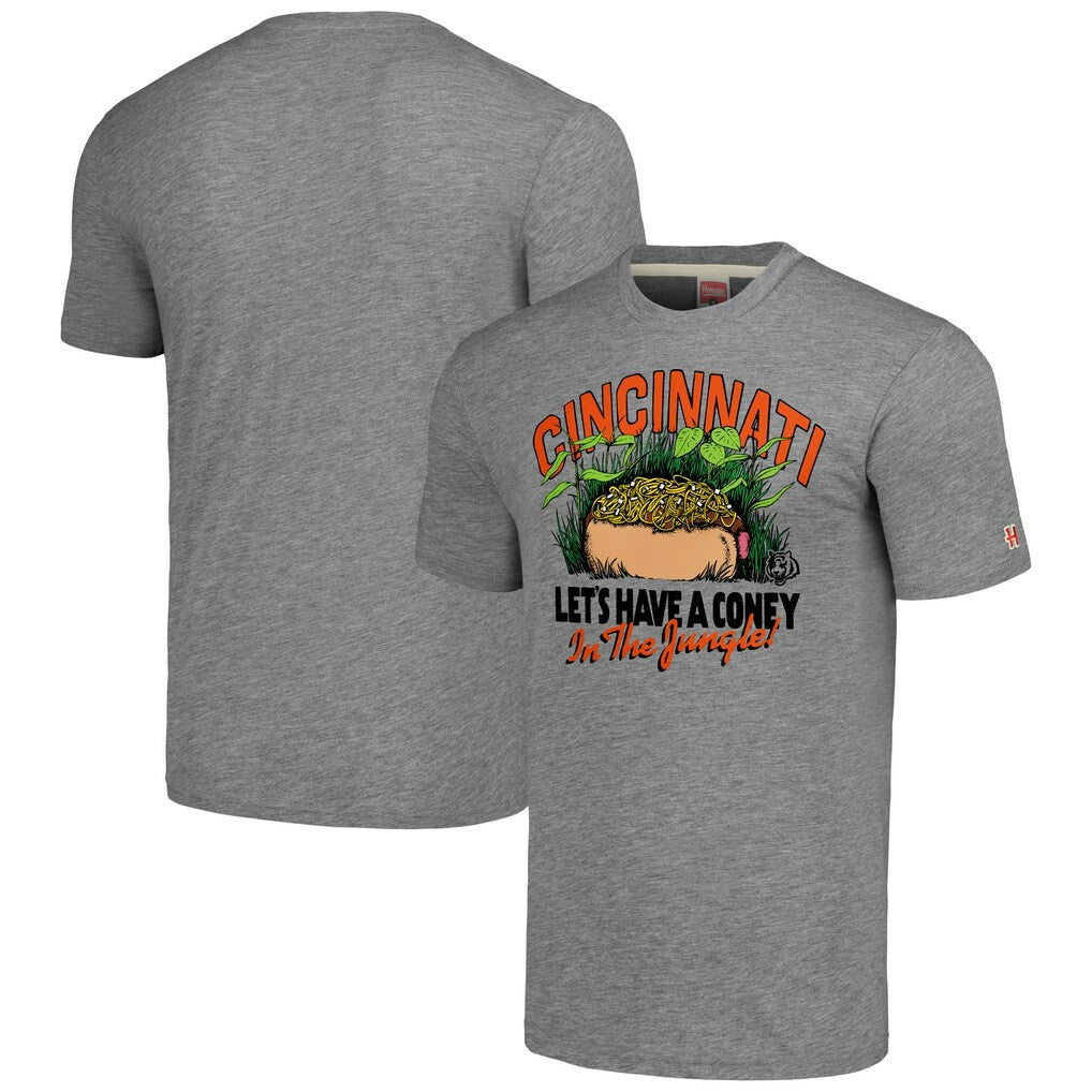 Cincinnati Bengals Homage Unisex NFL x Guy Fieri’s Flavortown Tri-Blend T-Shirt - Gray for sale