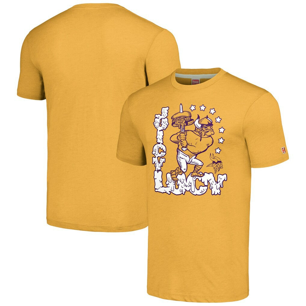 Minnesota Vikings Homage Unisex NFL x Guy Fieri’s Flavortown Tri-Blend T-Shirt - Gold discount