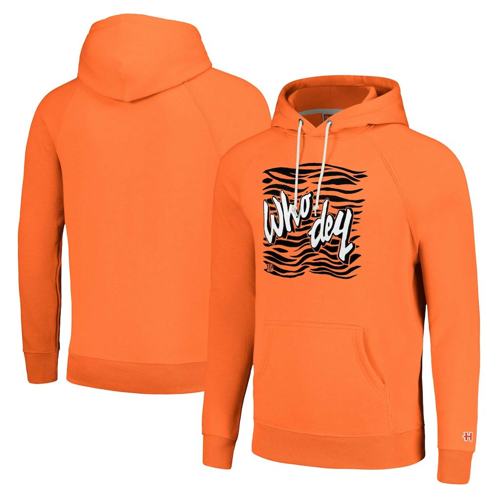Cincinnati Bengals Homage Unisex Hyperlocal Raglan Pullover Hoodie - Orange cheap