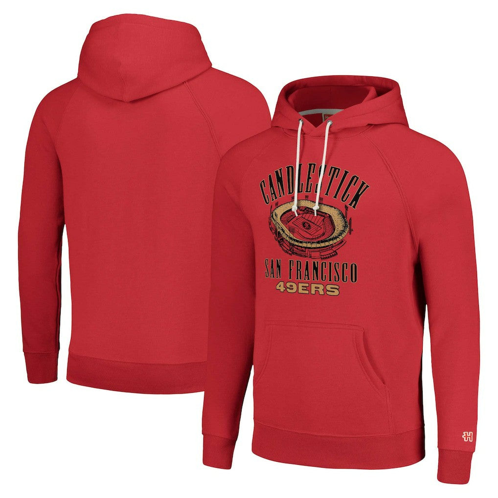 San Francisco 49ers Homage Unisex Hyperlocal Raglan Pullover Hoodie - Scarlet for sale