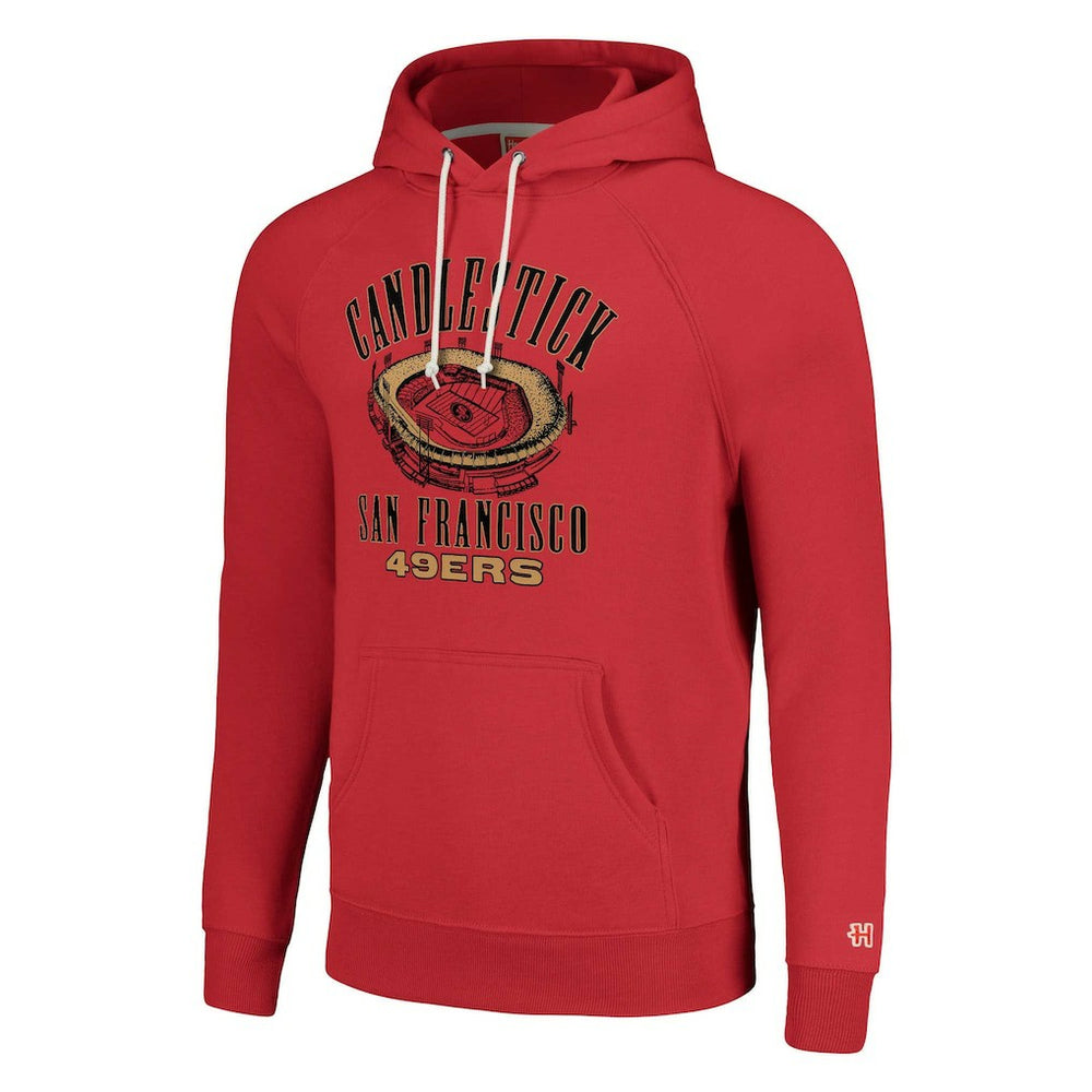San Francisco 49ers Homage Unisex Hyperlocal Raglan Pullover Hoodie - Scarlet for sale