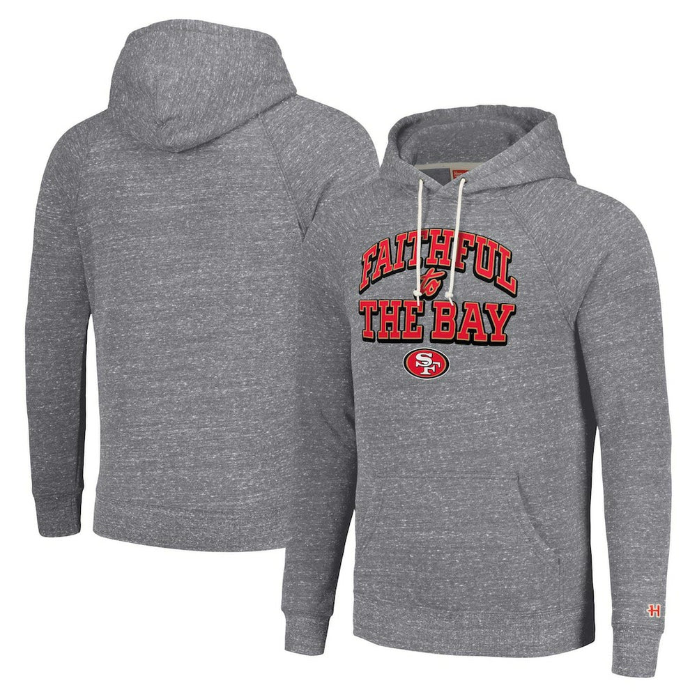 San Francisco 49ers Homage Unisex Hyperlocal Raglan Pullover Hoodie - Gray cheap