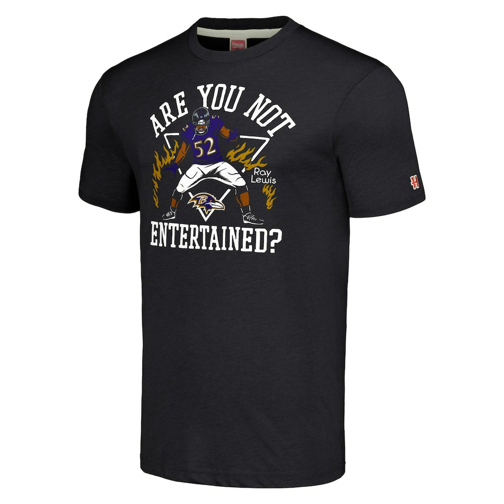 Ray Lewis Baltimore Ravens Homage Unisex Unisex Caricature Retired Player Tri-Blend T-Shirt - Charcoal on sale