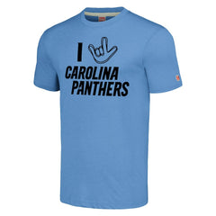 Carolina Panthers Homage Unisex The NFL ASL Collection by Love Sign Tri-Blend T-Shirt - Light Blue online