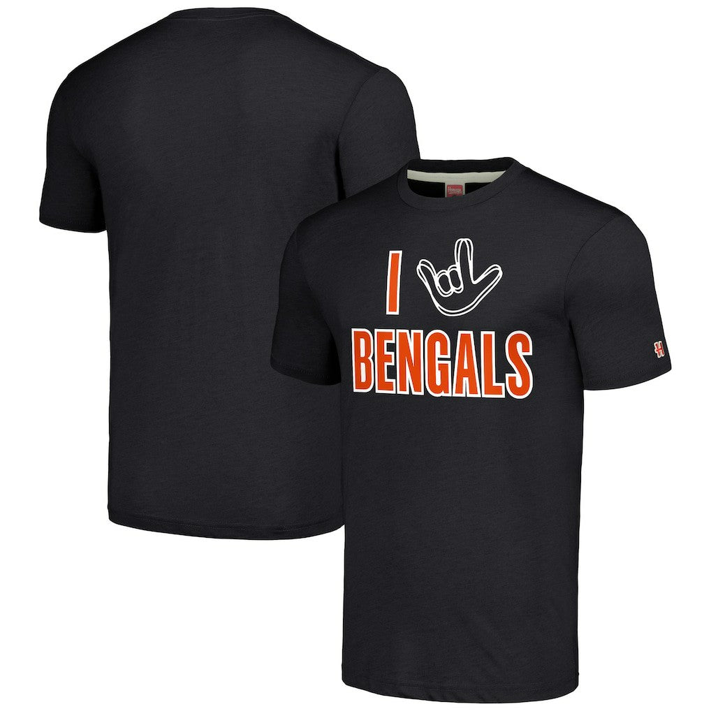Cincinnati Bengals Homage Unisex The NFL ASL Collection by Love Sign Tri-Blend T-Shirt - Charcoal for sale