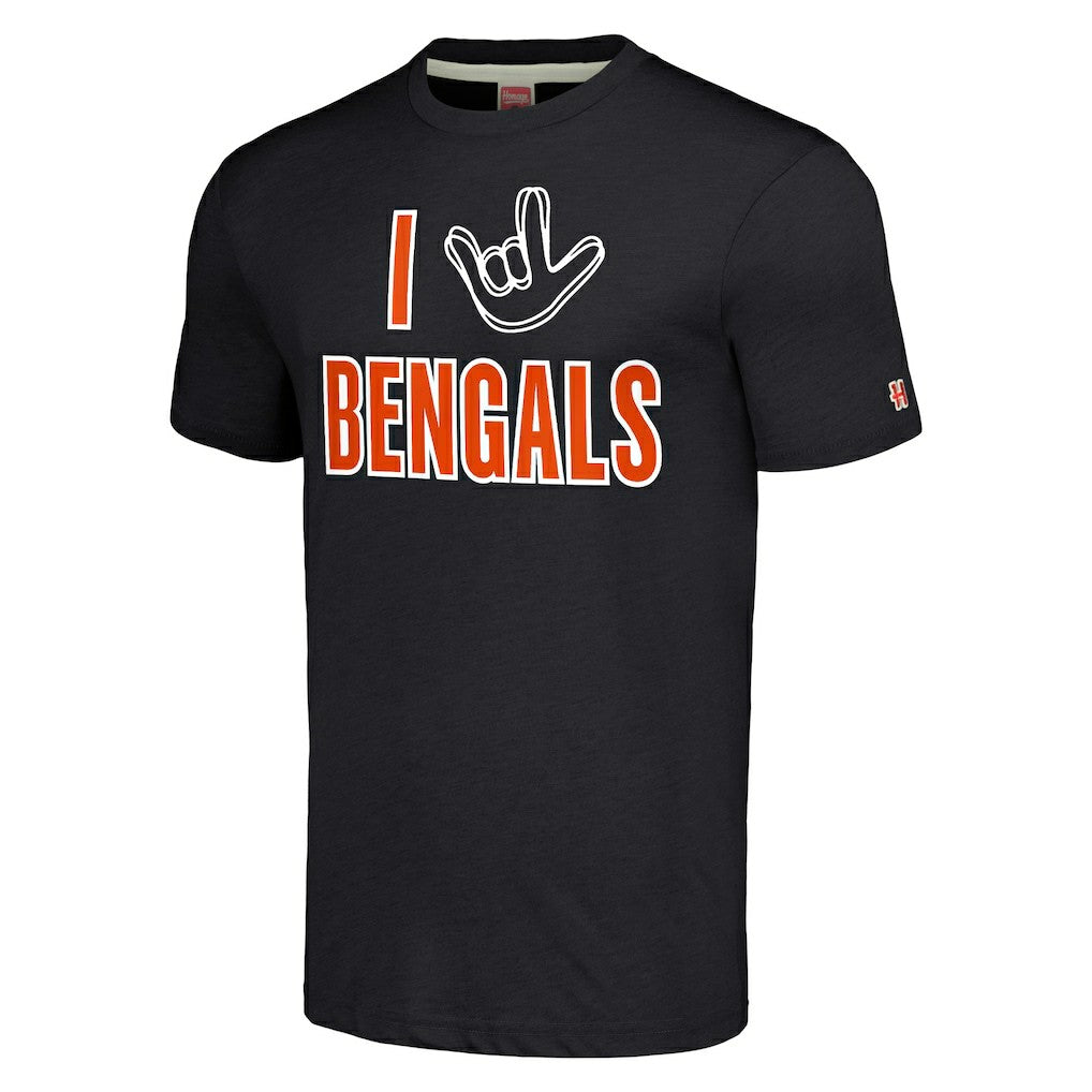 Cincinnati Bengals Homage Unisex The NFL ASL Collection by Love Sign Tri-Blend T-Shirt - Charcoal for sale