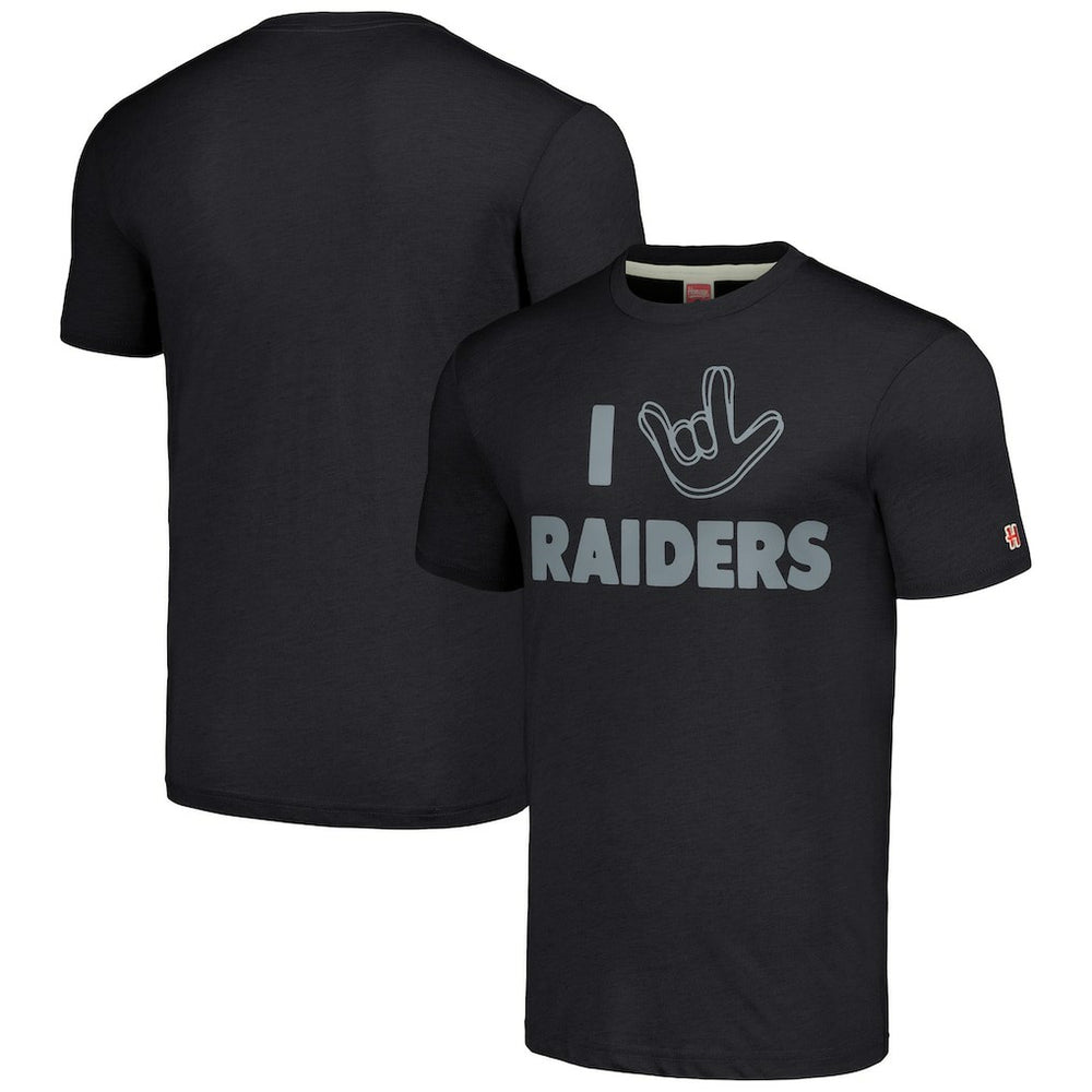 Las Vegas Raiders Homage Unisex The NFL ASL Collection by Love Sign Tri-Blend T-Shirt - Charcoal for sale